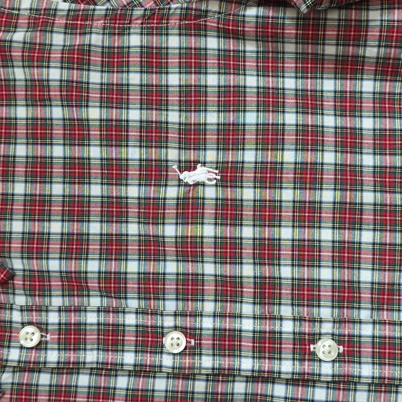 Ralph Lauren Boys Red/Green Plaid Button Down Cotton Shirt. Size Medium (10-12) - Picture 3 of 9